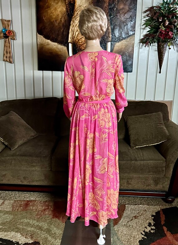 Alexa B Nites~ Size 8 Pink & Orange Floral Maxi D… - image 9
