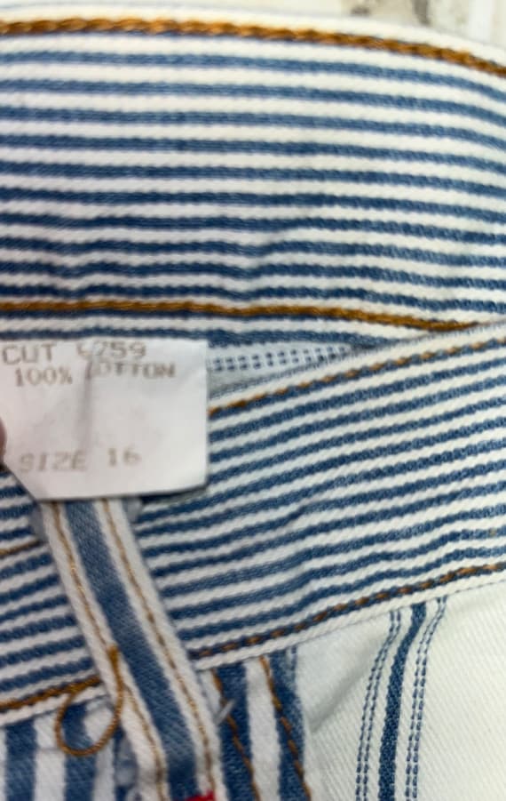 Hang Ten Jeanswear Women s Size 16 Vintage Blue White Striped Cargo Jeans New W Tags - Finland