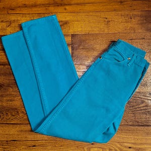 Wrangler ~ Vintage (1980’s) ~ Made in USA ~ Western ~ Cowgirl ~ Turquoise ~ Size 9 (28/34) ~ Bootcut ~ High Rise ~ Jeans Bild 16