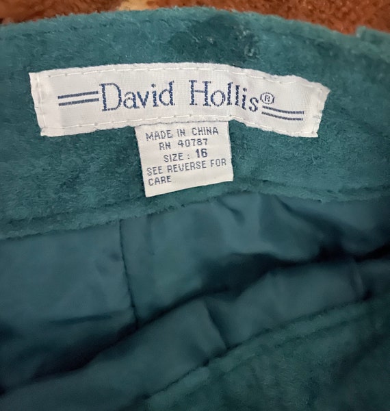 David Hollis Suede Leather Turquoise~ Size 16 Sho… - image 5