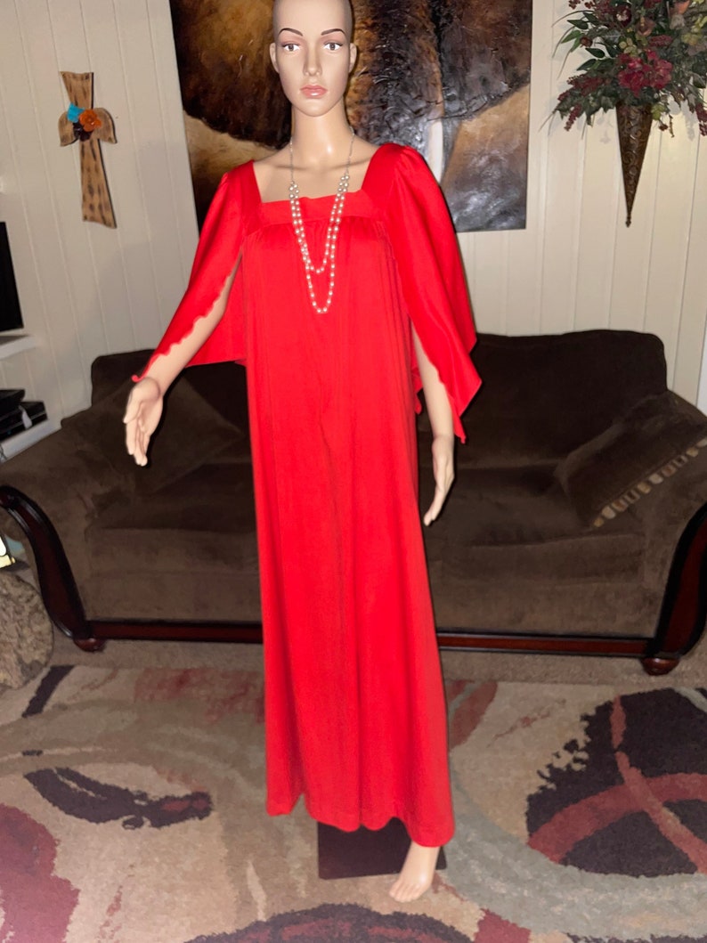 Peggy Lou Vintage Red Boho Dress X-Large image 1