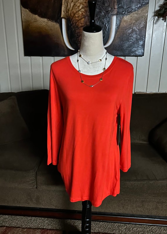 Multiples~Size Medium (2 Piece) Red Blouse W/ Mul… - image 9