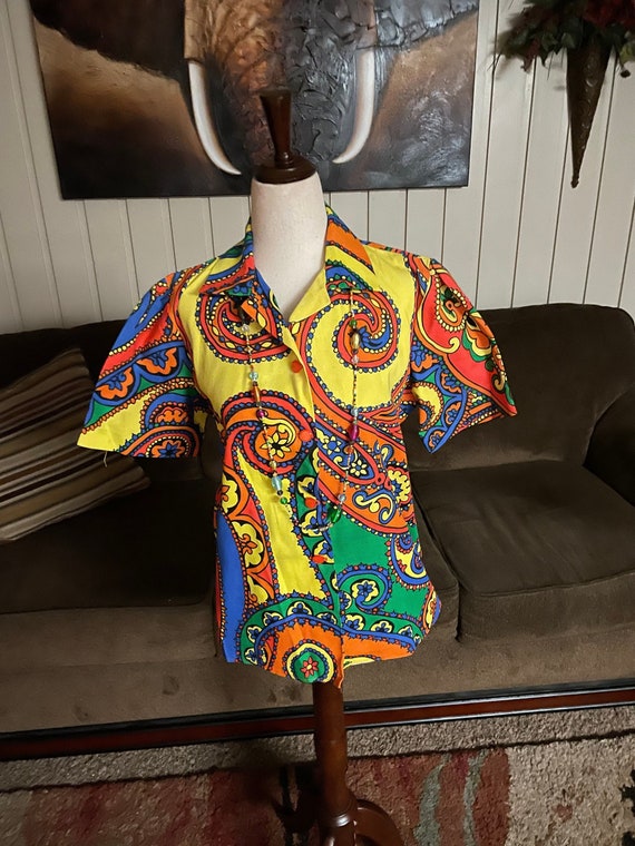 1970’s Hippie Women Blouse ~ Size Small