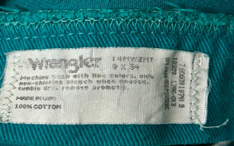 Wrangler ~ Vintage (1980’s) ~ Made in USA ~ Western ~ Cowgirl ~ Turquoise ~ Size 9 (28/34) ~ Bootcut ~ High Rise ~ Jeans Bild 15