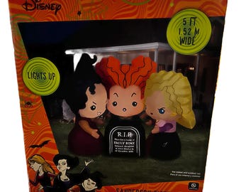 Gemmy ~ Disney ~  Hocus Pocus Sanderson Sisters ~ 5 Ft Airblown Inflatable LED Light New W/ Box