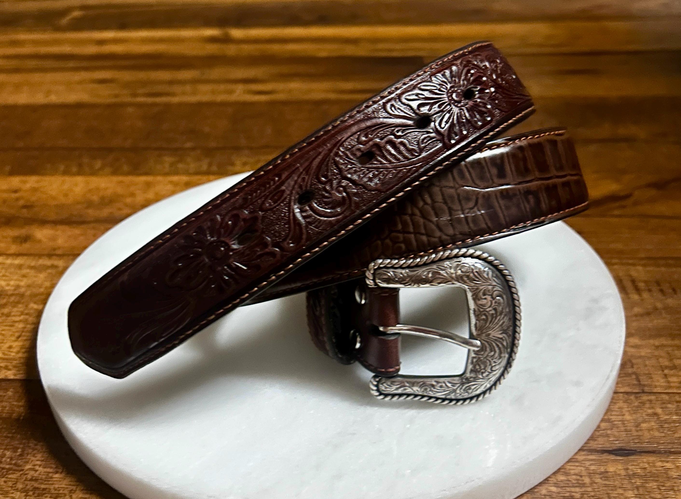 CODY JAMES Brown Cowboy Western Faux Leather Belt with Silver Buckle Size 24 Cody James Boys main image 3
