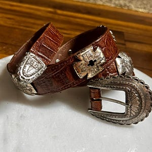 Vtg Navasota Genuine Leather S Black Belt Ivan Leatherworks Buckle Western USA m-f-western-belts-nocona-men-s  main image 2