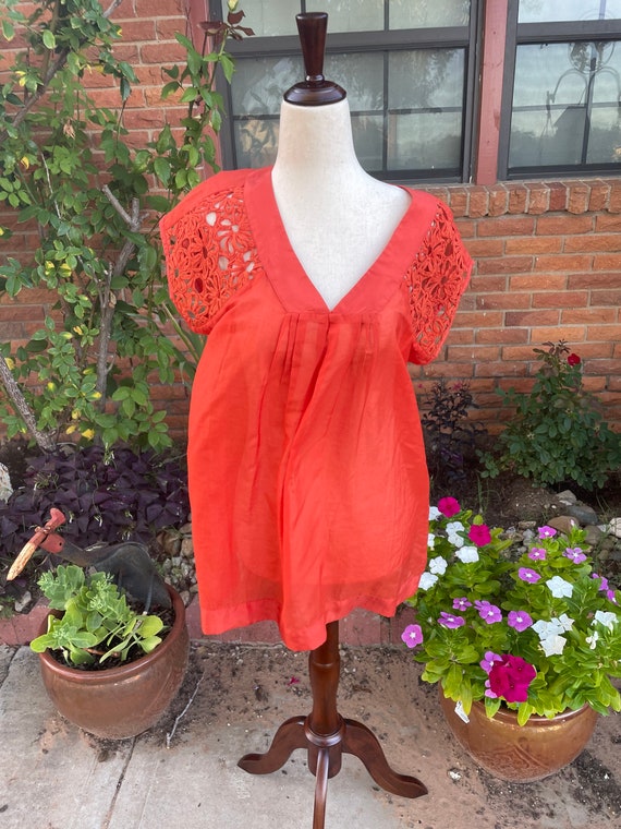 Soft Surroundings~ Size Small Orange  Blouse - image 2