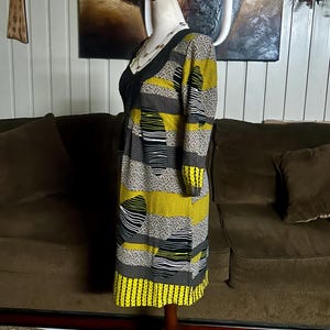 Aryeh Anthropologie “Curry” ~ Size Large ~ Abstract Design ~ Yellow/Brown~ Boho Tunic Dress ~ New W/Tags bild 11