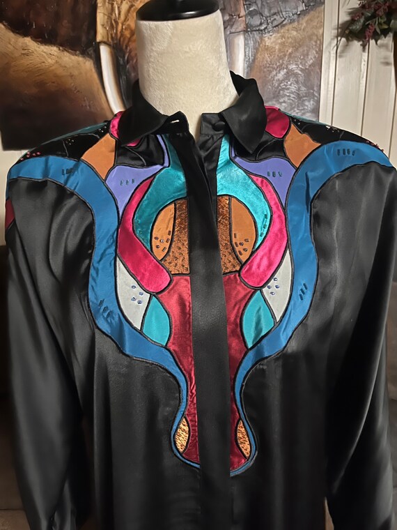 Sir James • Size 8 • Vtg • Elegant Blouse • Multi… - image 2