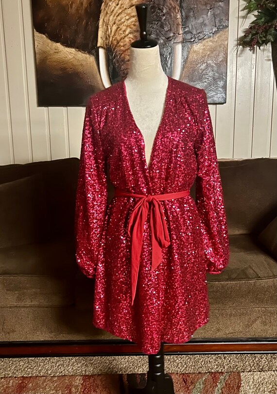 express red dress long sleeve Express Women's Red Long Sleeve Dress