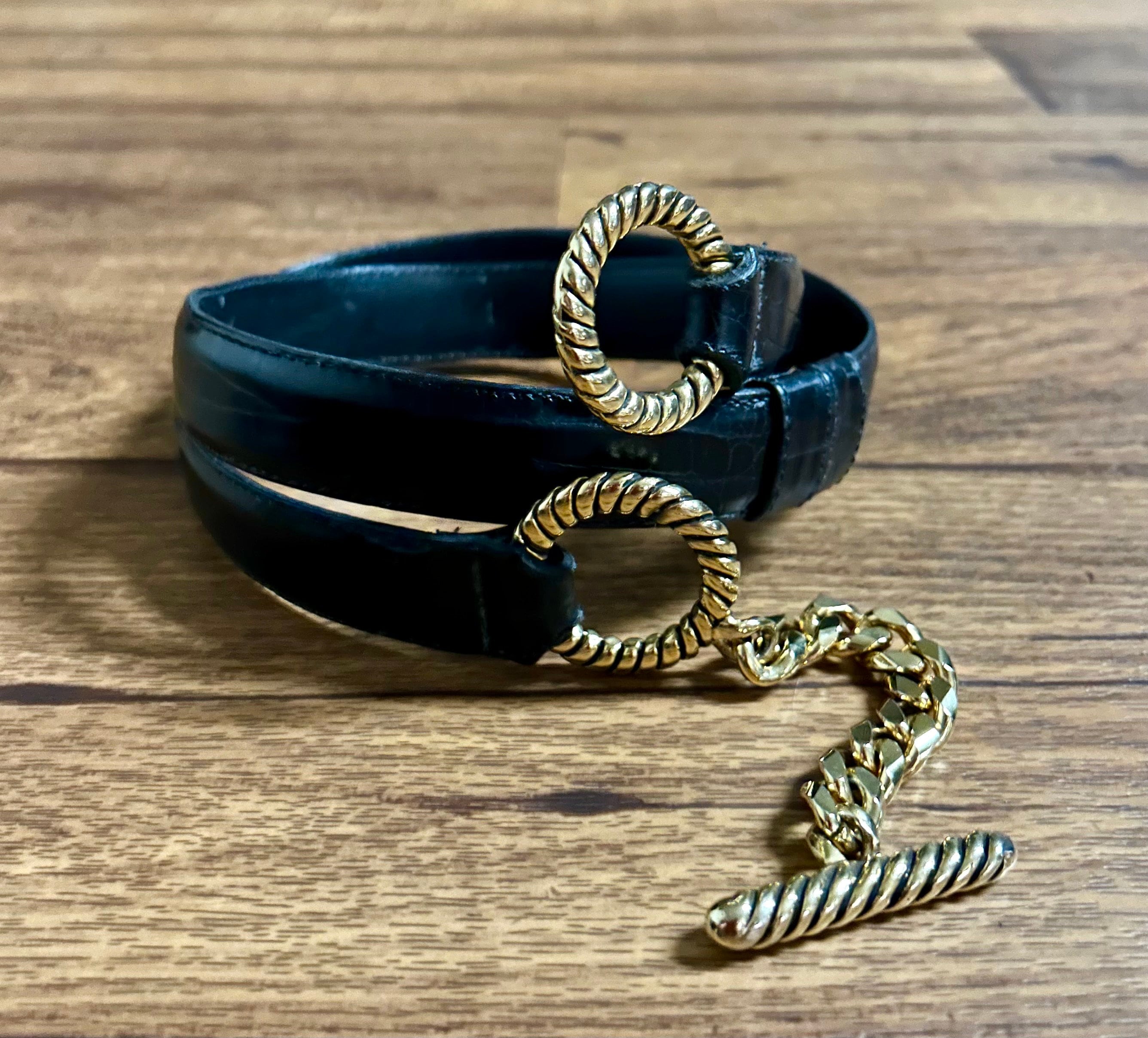 Vintage Vicenza Italian Leather Belt Gold Moon Buckle Black Size 32 Vicenza Belts - Etsy main image 3