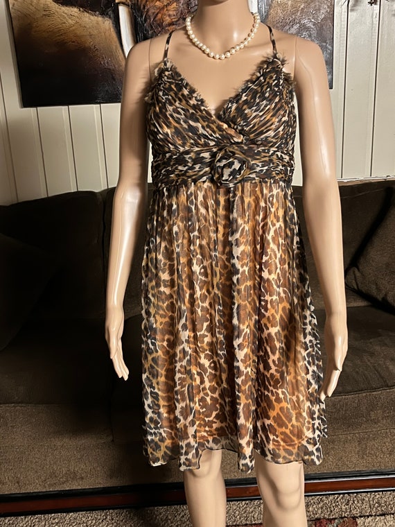 Mesmermize~Leopard Silk Size Medium Sleeveless Dr… - image 8