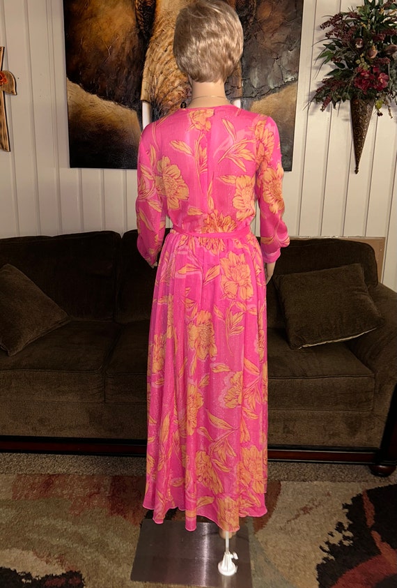 Alexa B Nites~ Size 8 Pink & Orange Floral Maxi D… - image 8