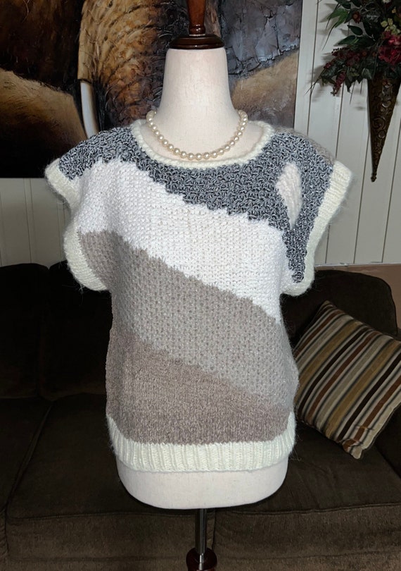 Vtg~New “Counterparts” Hand-Knit Sweater~Size Smal