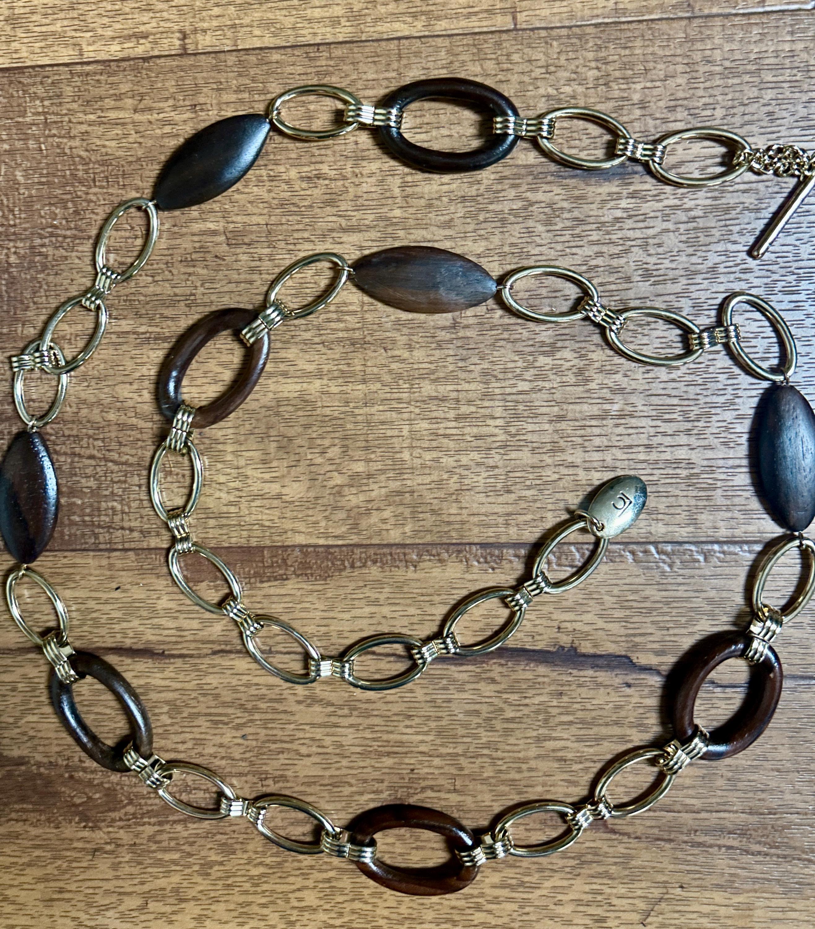 Liz Claiborne Gold Tone Chain Link Belt Statement Adjustable Liz Claiborne Gold Belts for Women for sale | eBay main image 3