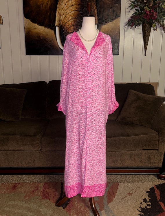 Oscar De La Renta Pink Label Pink white Floral Small medium Nightgown Etsy