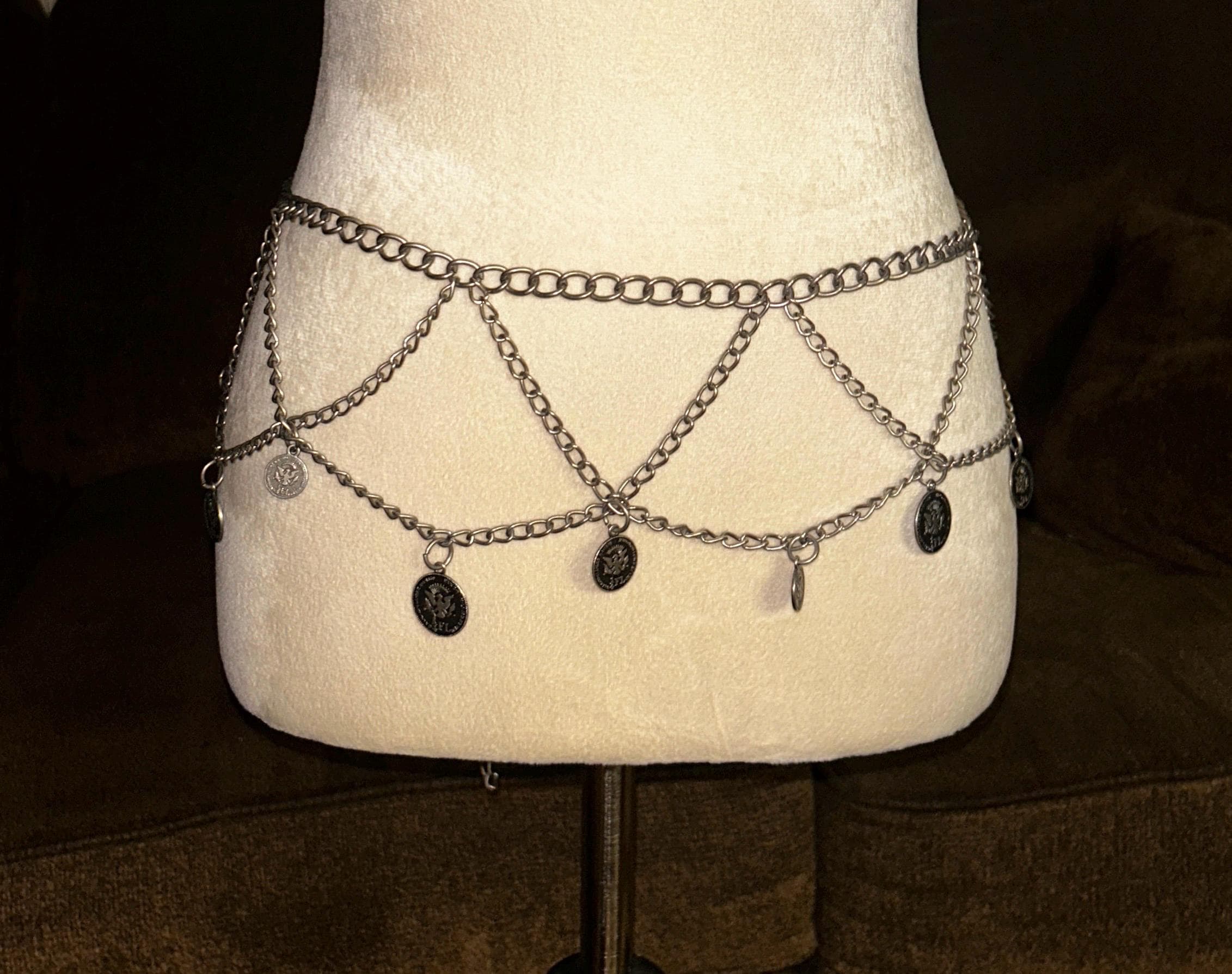 Hippy/belly Dance/gypsy ~ (waist: 40-46”) Silver Metal Chain  display picture 2