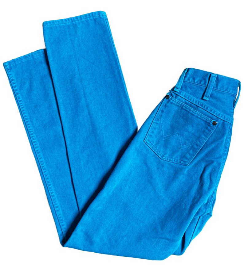 Wrangler ~ Vintage (1980’s) ~ Made in USA ~ Western ~ Cowgirl ~ Turquoise ~ Size 9 (28/34) ~ Bootcut ~ High Rise ~ Jeans Bild 6