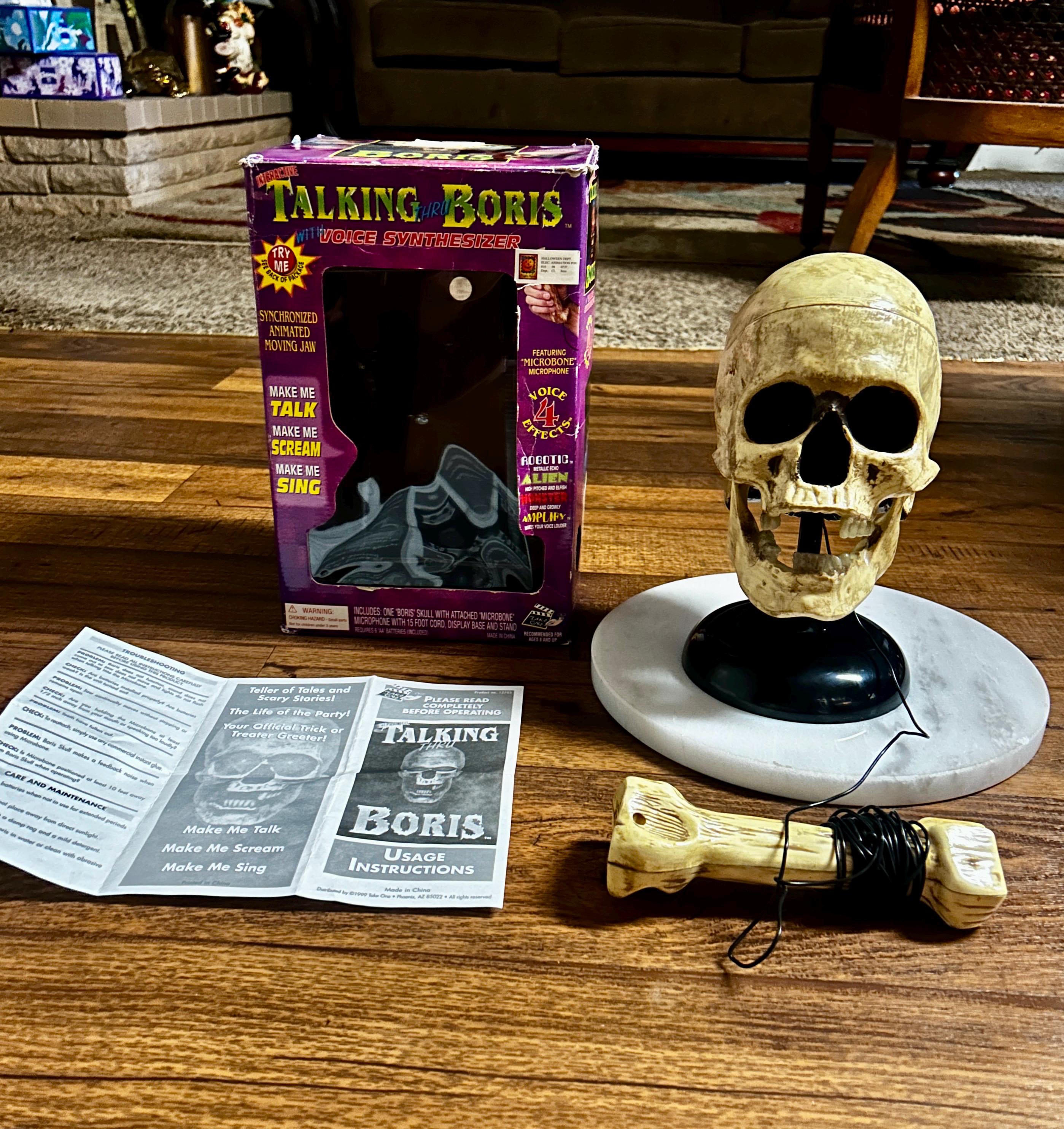 Take One ~ Vintage 1998 Talking Thru Boris Interactive Skull With