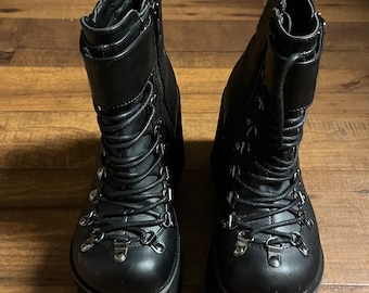 Demonia Kera • Women’s • Black • Size 7 Faux Lace-Up • Ankle • Gothic Boots