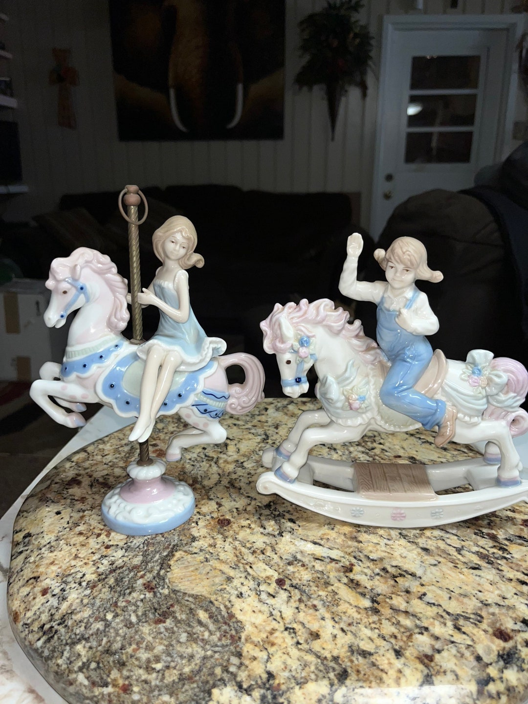 Paul Sebastian 2 Figurines W/girl on Horse & Carousel Etsy