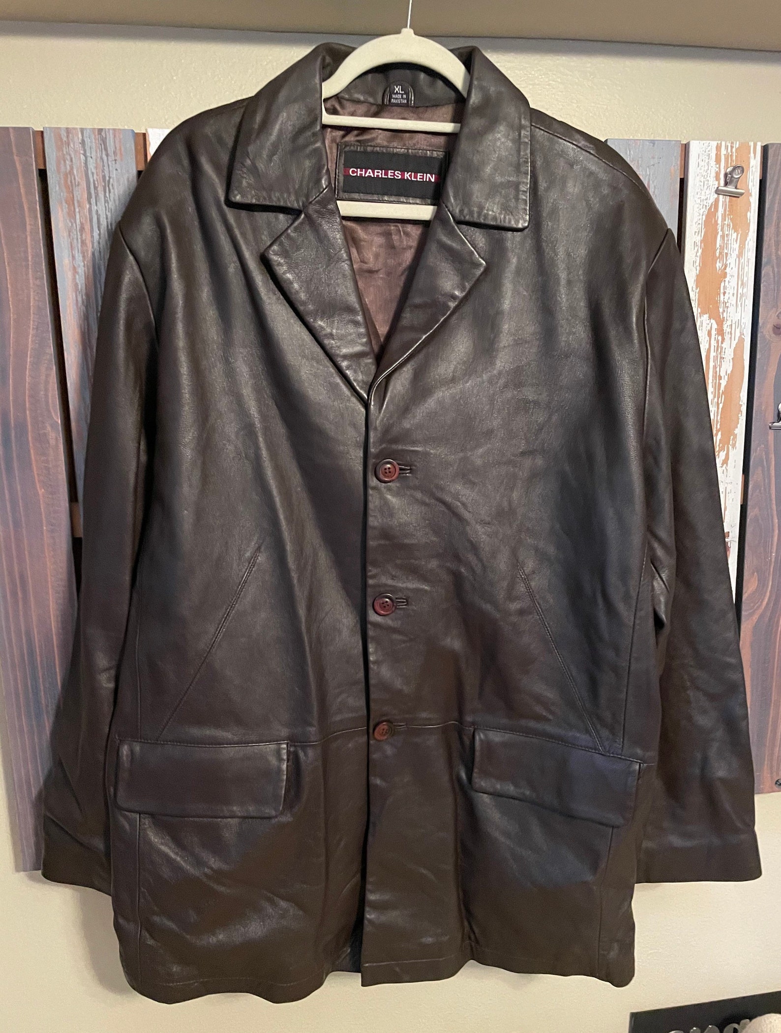 Charles Klein Mens 100% Leather XL Jacket | Etsy