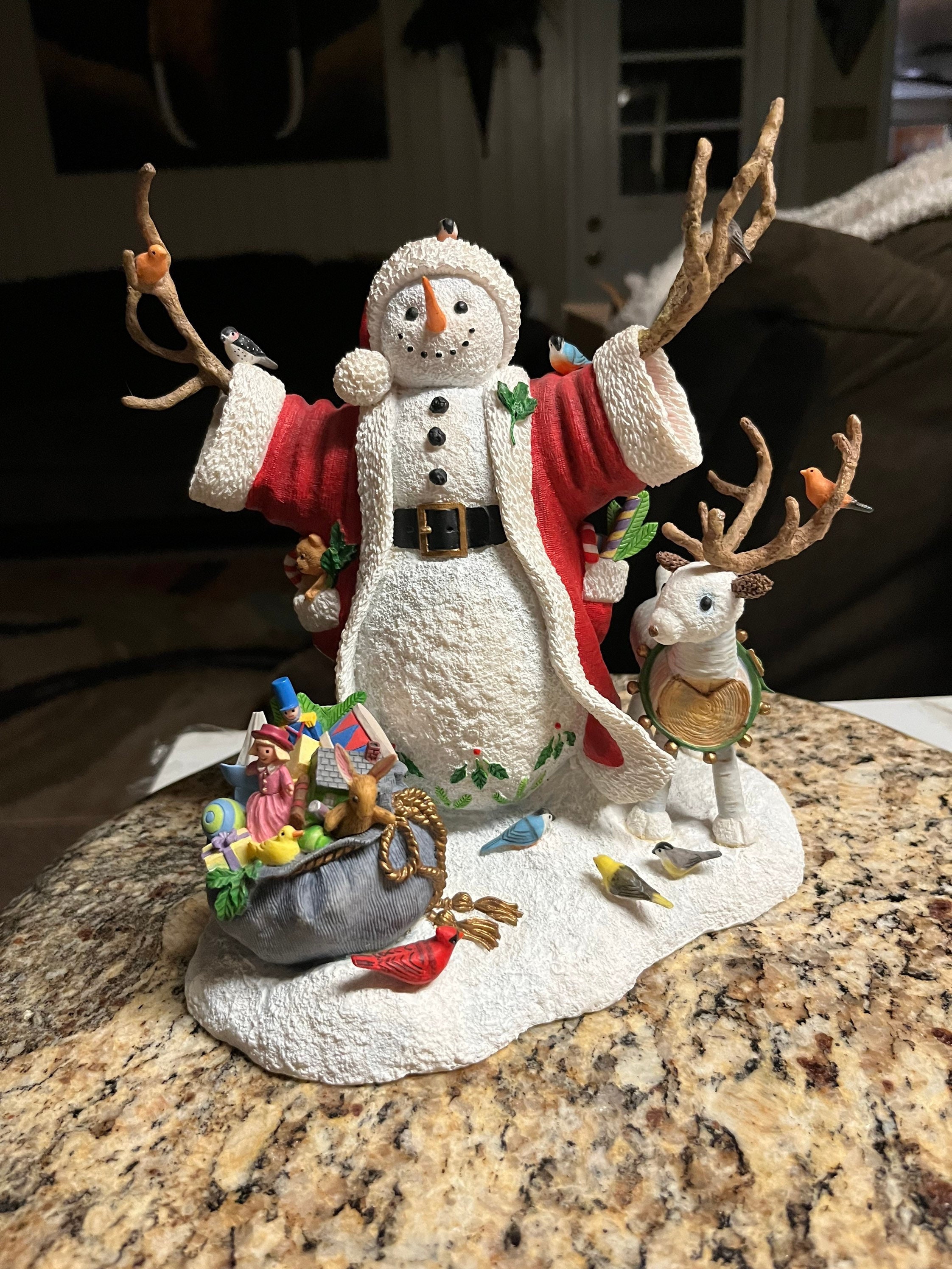 Lenox by Lynn Bywaters~ Snowman W/birds & Deer - Etsy