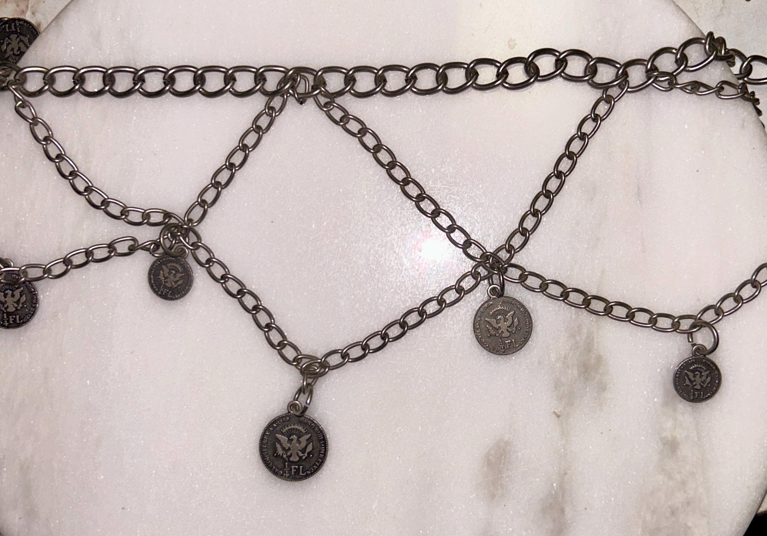 Hippy/Belly Dance/Gypsy ~ (Waist: 40-46”) Silver Metal Chain W/Coin Tassel Belt Gypsy Belly Belt - Etsy main image 4