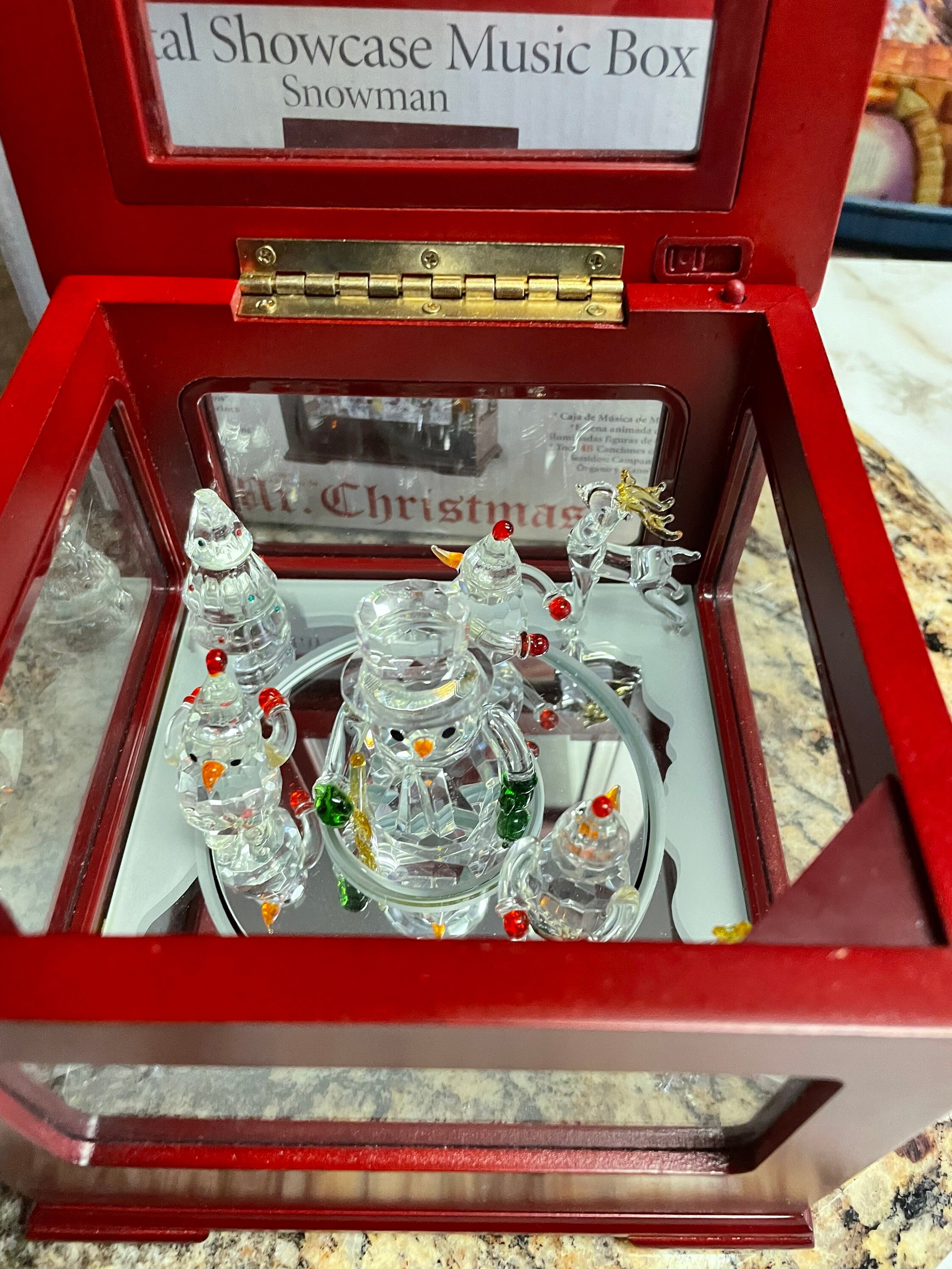 Newmr. Christmas Crystal Showcase Music Box Etsy Canada
