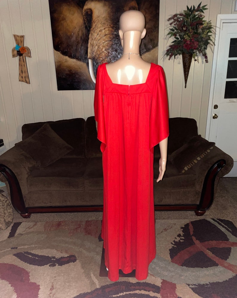 Peggy Lou Vintage Red Boho Dress X-Large image 7