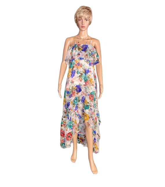 Milly ~ Women's Size Medium ~ Multi-colors ~ Floral ~ Maxi ~ Asymmetrical ~ Dress - Etsy Milly ~ Women's Size Medium ~ Multi-colors ~ Floral ~ Maxi ~ Asymmetrical ~ Dress - Etsy