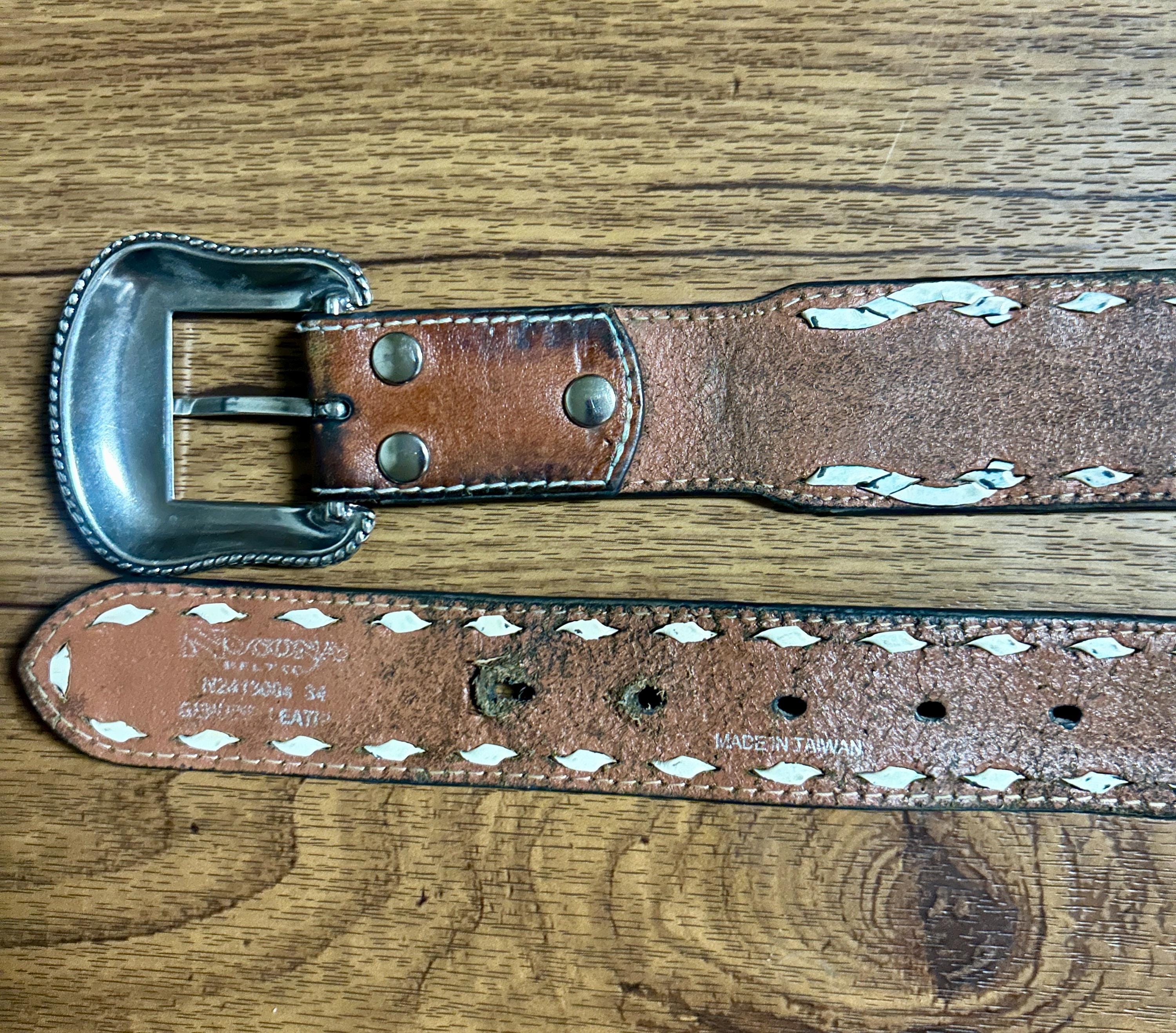 Nocona ~ Men's ~ Size 34 ~ Leather ~ Brown/black/red ~ Floral