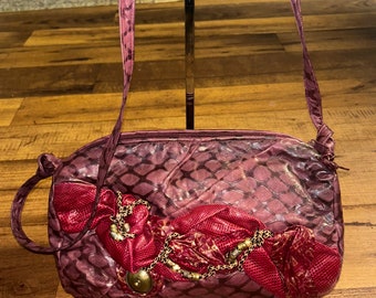Carlo Fiori Of Italy~ Vintage Leather Burgundy Crossbody Handbag