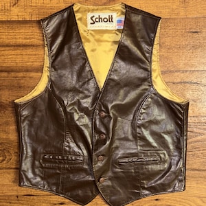 SCHOTT Vest Coats, Jackets & Vests Leather Outer Shell for