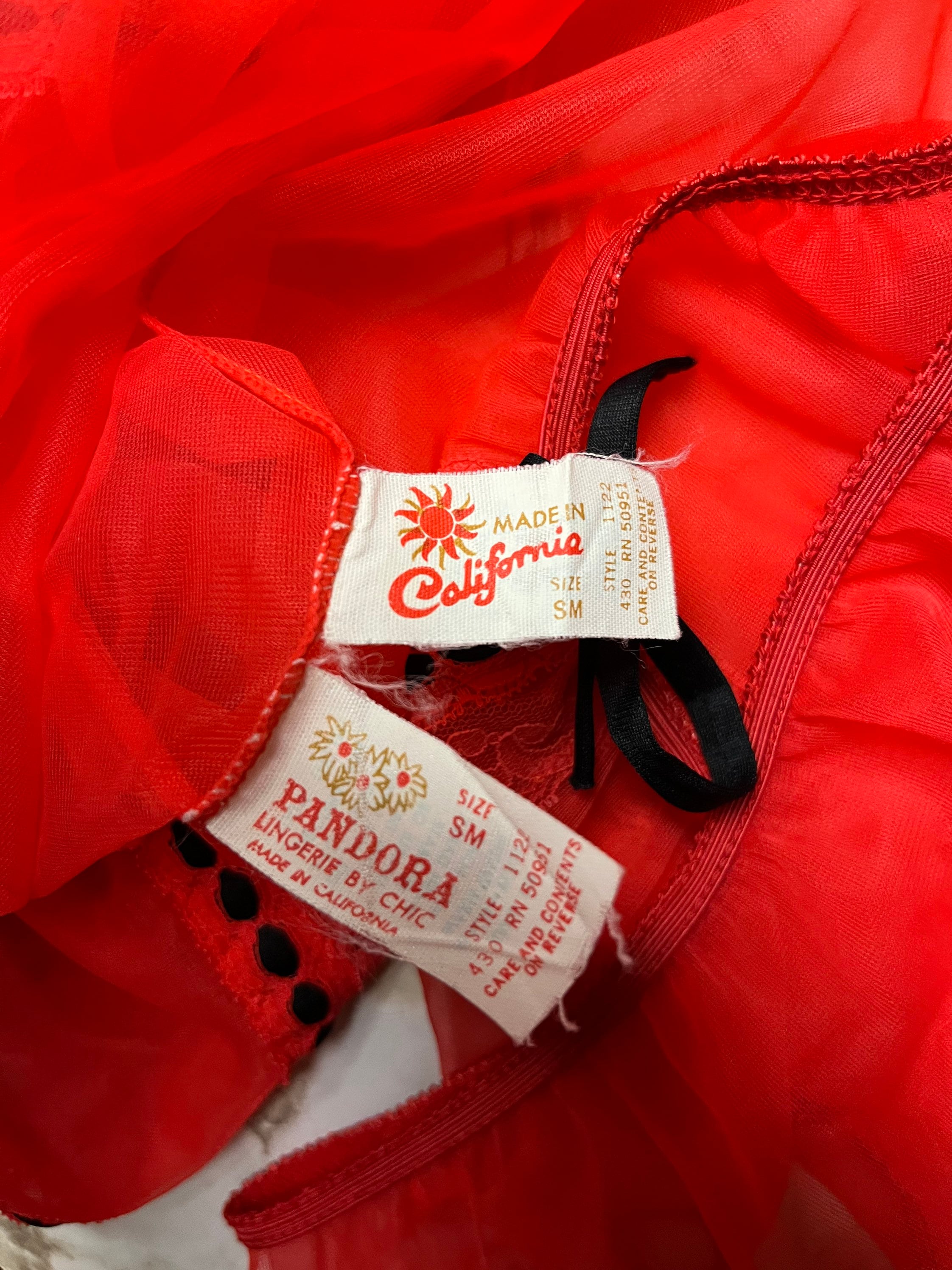 Pandora Lingerie by Chic ~ Vintage ~ USA ~ Women’s Small/ Medium ~ Red ...