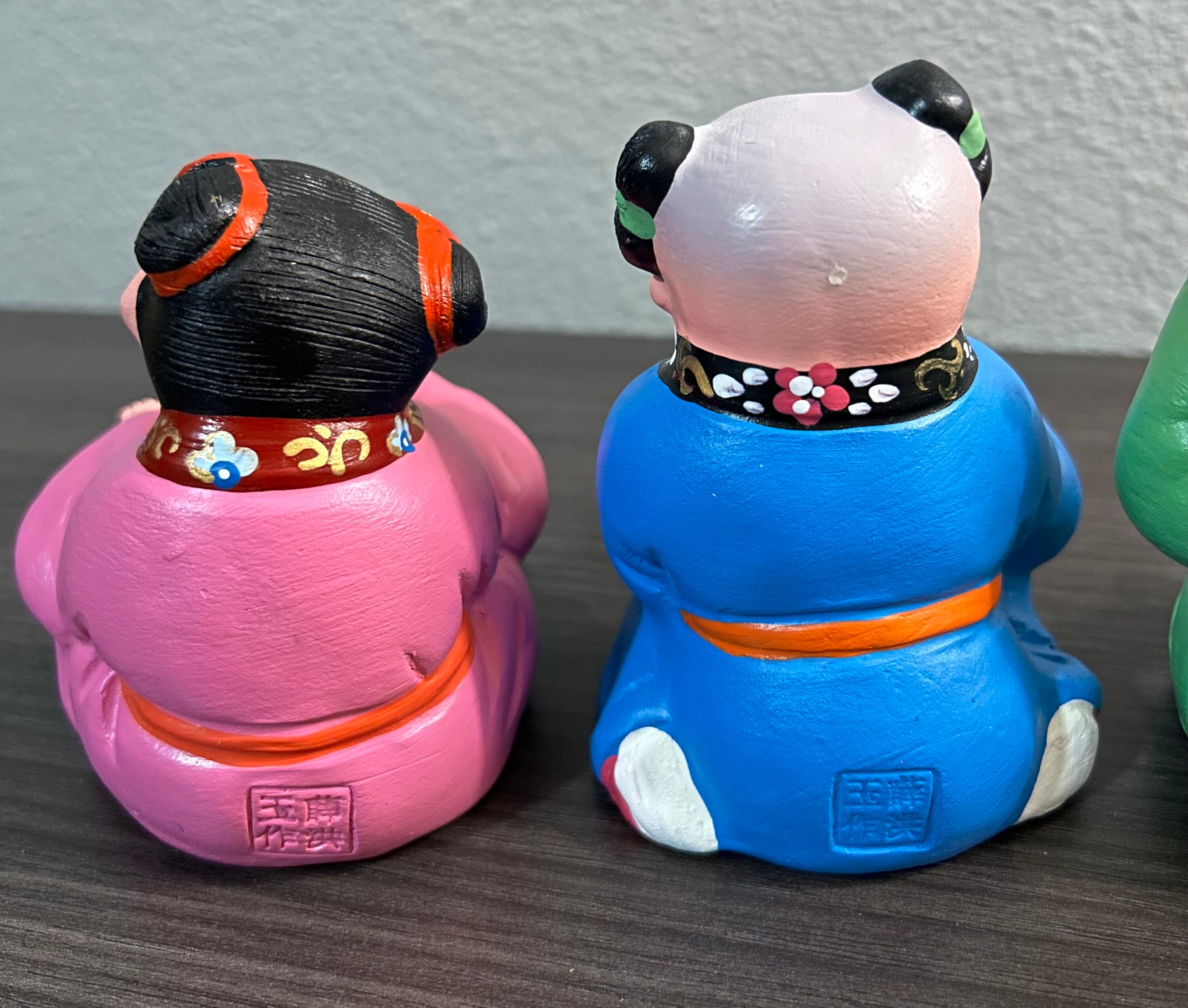 工芸品 woo Vintage~ Chinese Folk Art 4 Piece Wuxi Clay Figurines (new W
