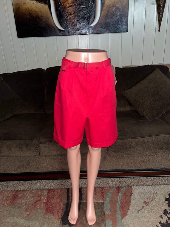 Chic Red Mom Shorts~ Size 14 (Vtg- New W/Tags