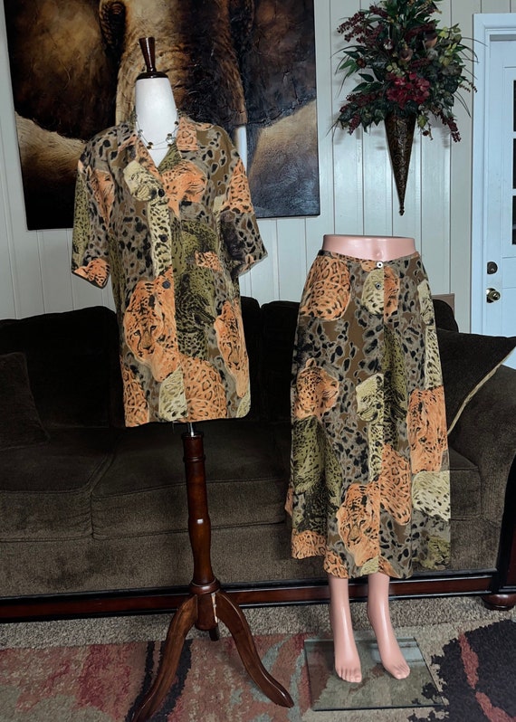 Buy Carole Little Vintage Size 12 Safari Design Black brown 2 piece dress Online in India Etsy