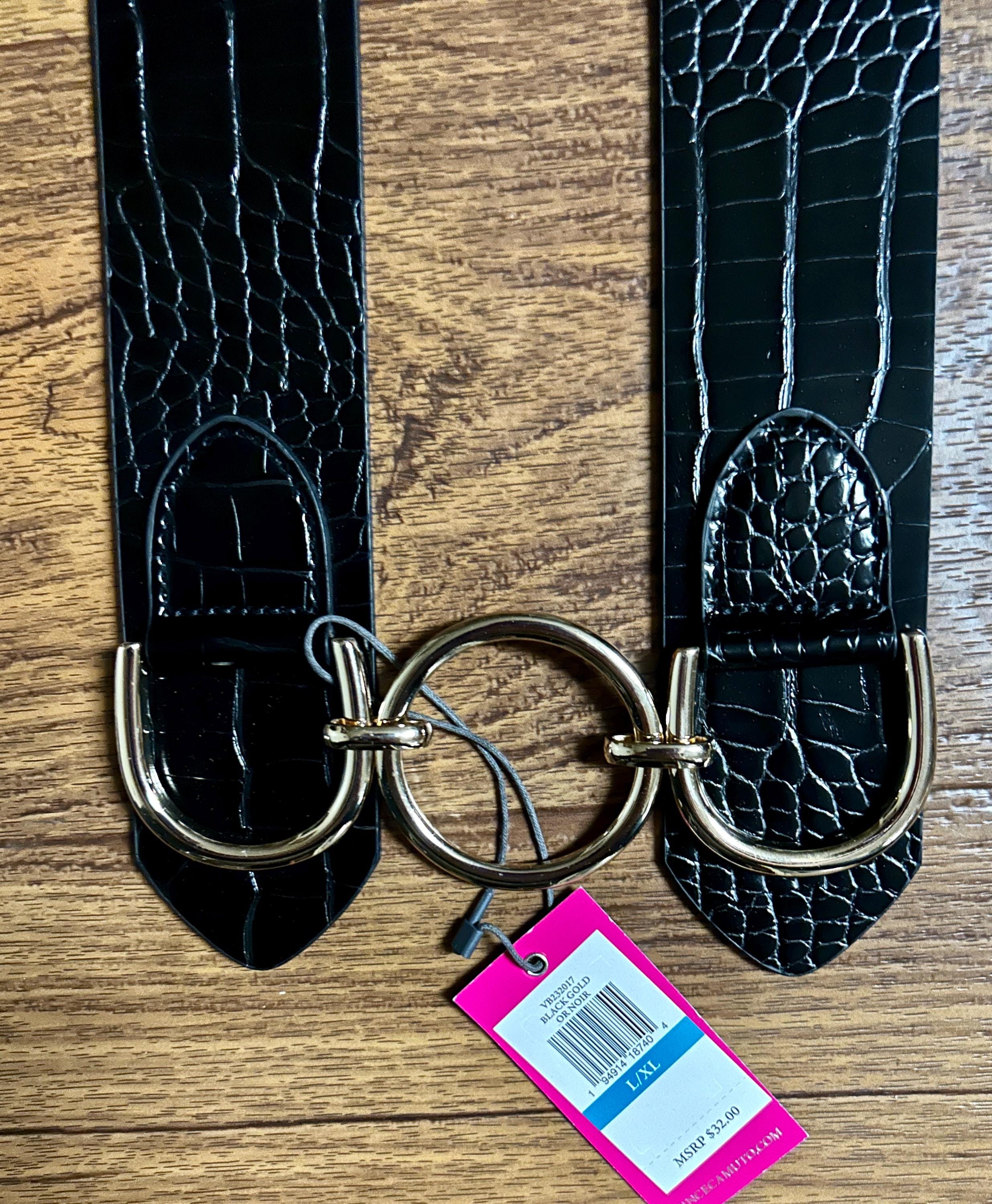 Vince Camuto • L/x-large • Croc Embossed • Black Leather  display picture 2