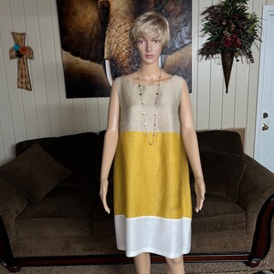 Tessuto Italian • Large • Gold/Grey/White Striped • Dress