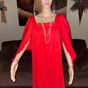 Peggy Lou Vintage Red Boho Dress X-Large image 3