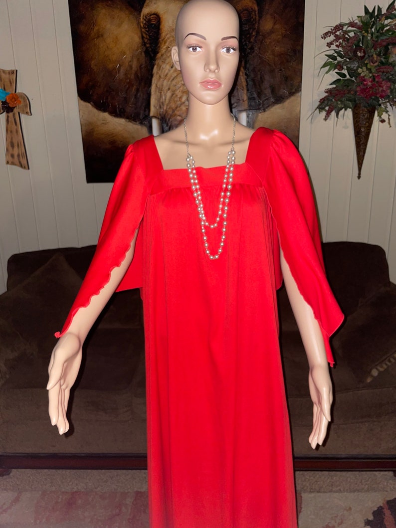 Peggy Lou Vintage Red Boho Dress X-Large image 3