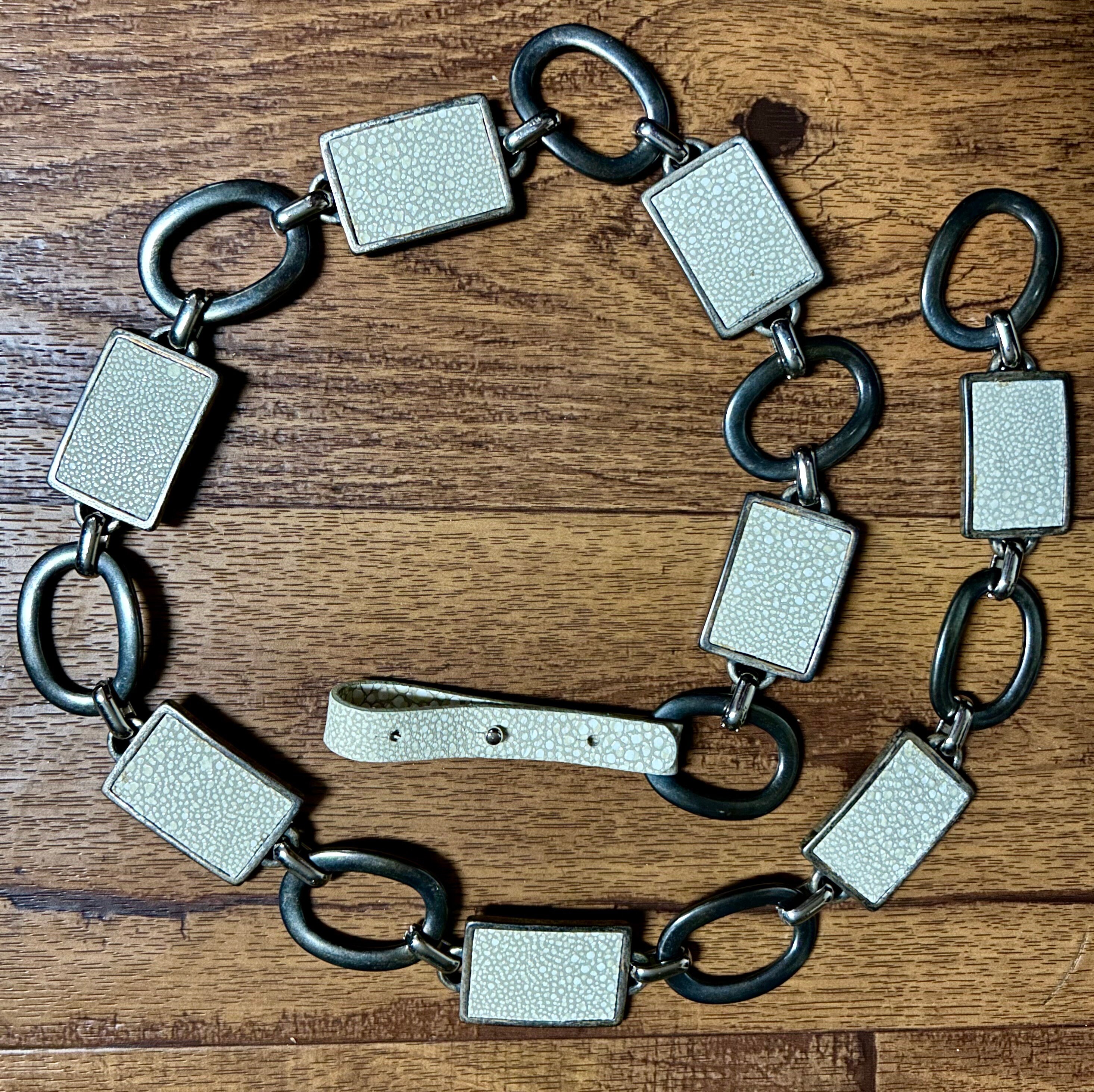Women’s • Chain • Metal Belt • Square Beige • Vtg • Size Medium • Adjustable Hpmjz Chain Belt for Women Metal Waist Chain Chunky Belly  main image 4