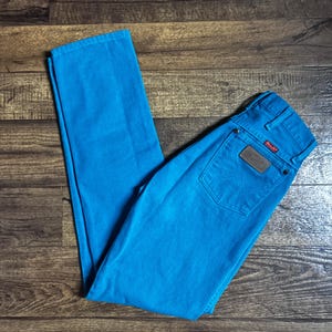 Wrangler ~ Vintage (1980’s) ~ Made in USA ~ Western ~ Cowgirl ~ Turquoise ~ Size 9 (28/34) ~ Bootcut ~ High Rise ~ Jeans Bild 8
