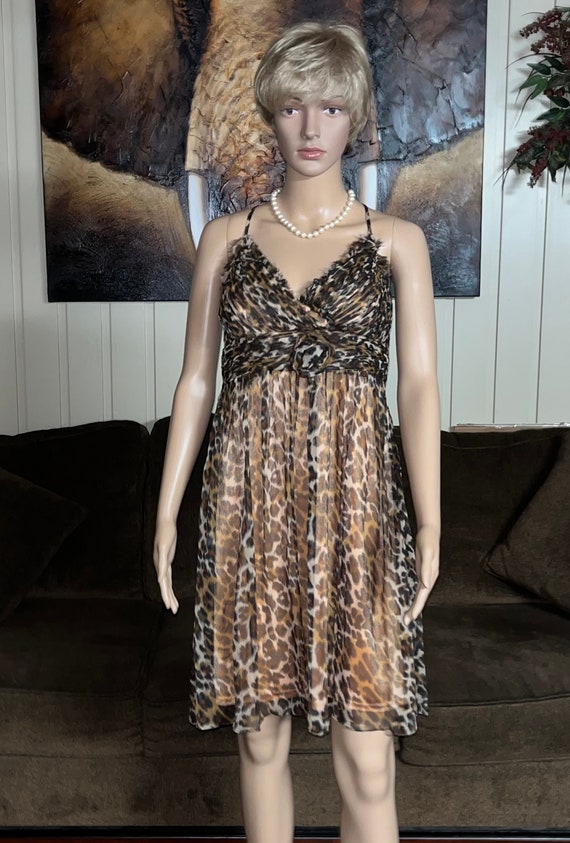 Mesmermize~Leopard Silk Size Medium Sleeveless Dr… - image 3