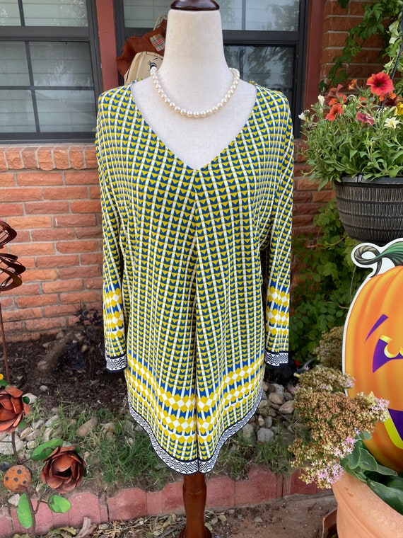 Chico’s • Size Large • Boho • Blouse • Yellow/ Bl… - image 1