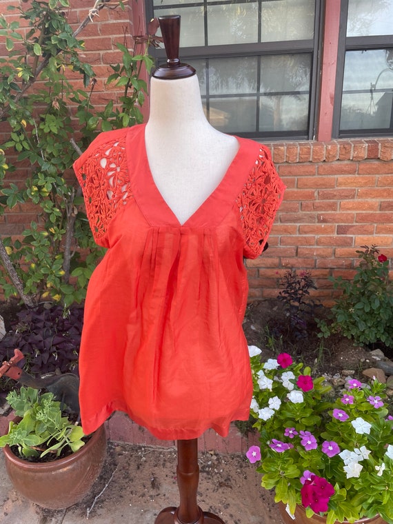 Soft Surroundings~ Size Small Orange  Blouse - image 3