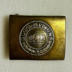 WWI German Prussian Enlisted Mans “Gott Mit Uns” Brass Belt Buckle (Koppelschloß)