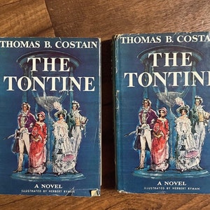 The Tontine •  by Thomas B. Costain • 1955 • Vintage •  2 Volume Set • Hardcover Books